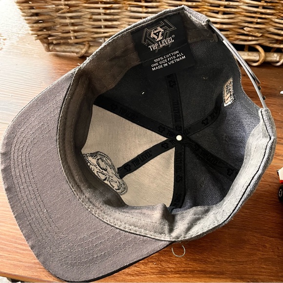 Skull men gray hat with flat brim - Picture 4 of 4